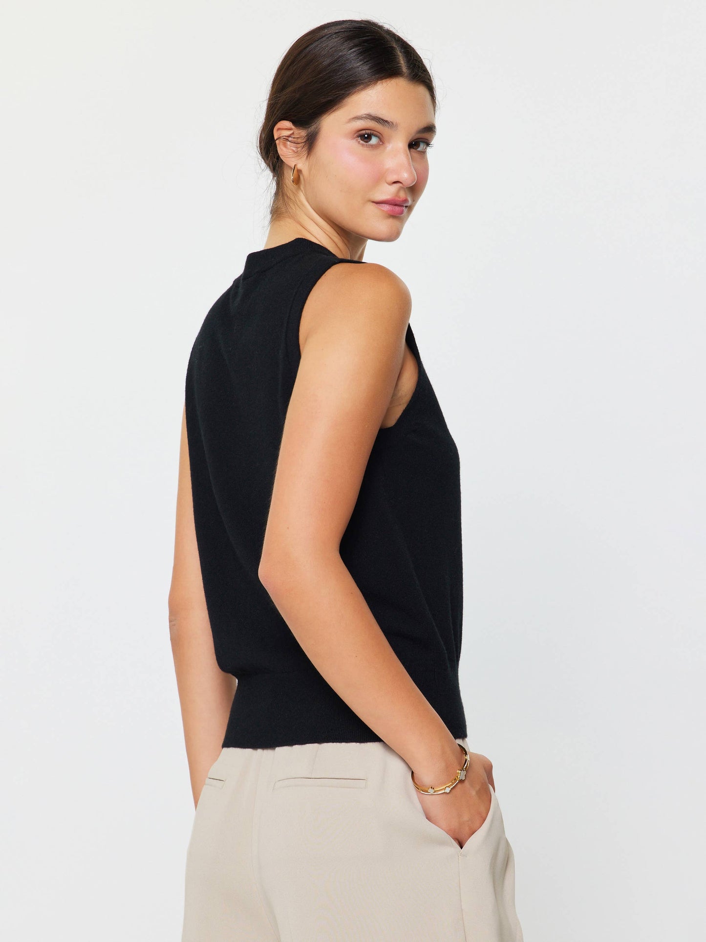 Sleeveless Henley Knit Vest