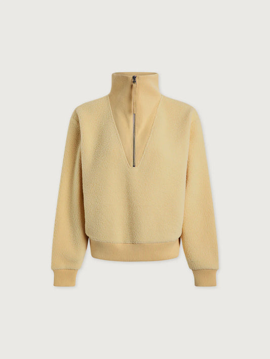 JAYLIN HALF ZIP FLEECE - BUTTER