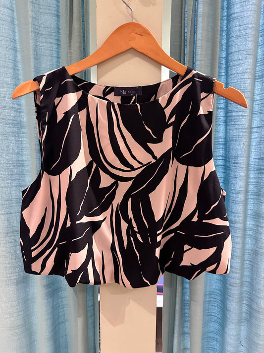 BLACK PRINT BUBBLE TOP