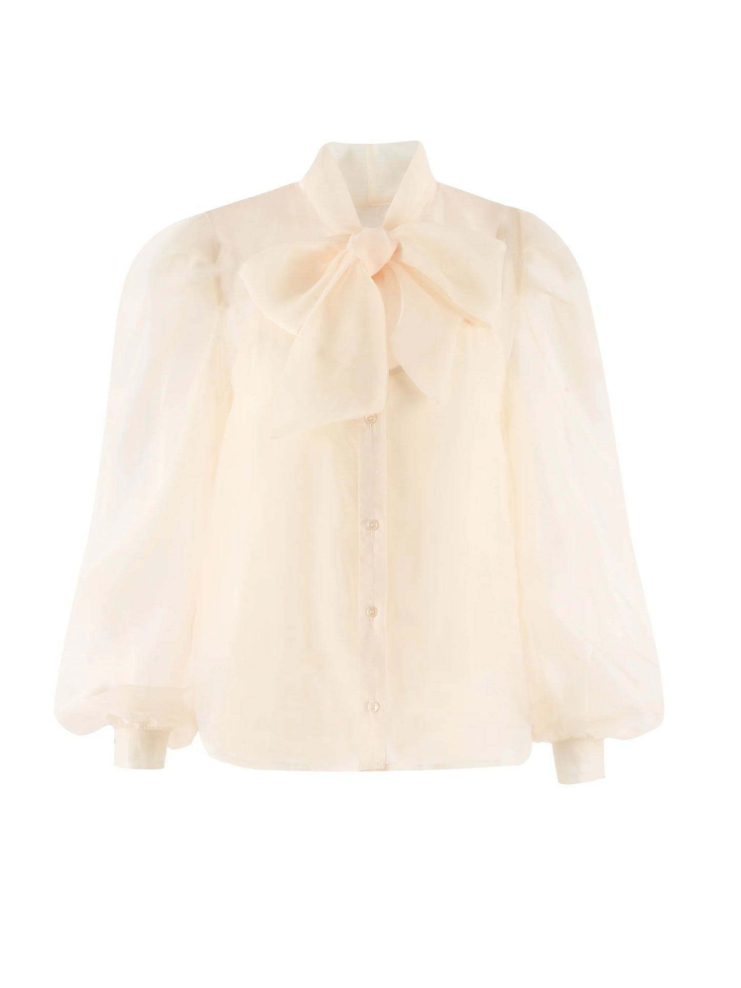 LONG SLEEVE FRENCH BOW SHIRT - IVORY