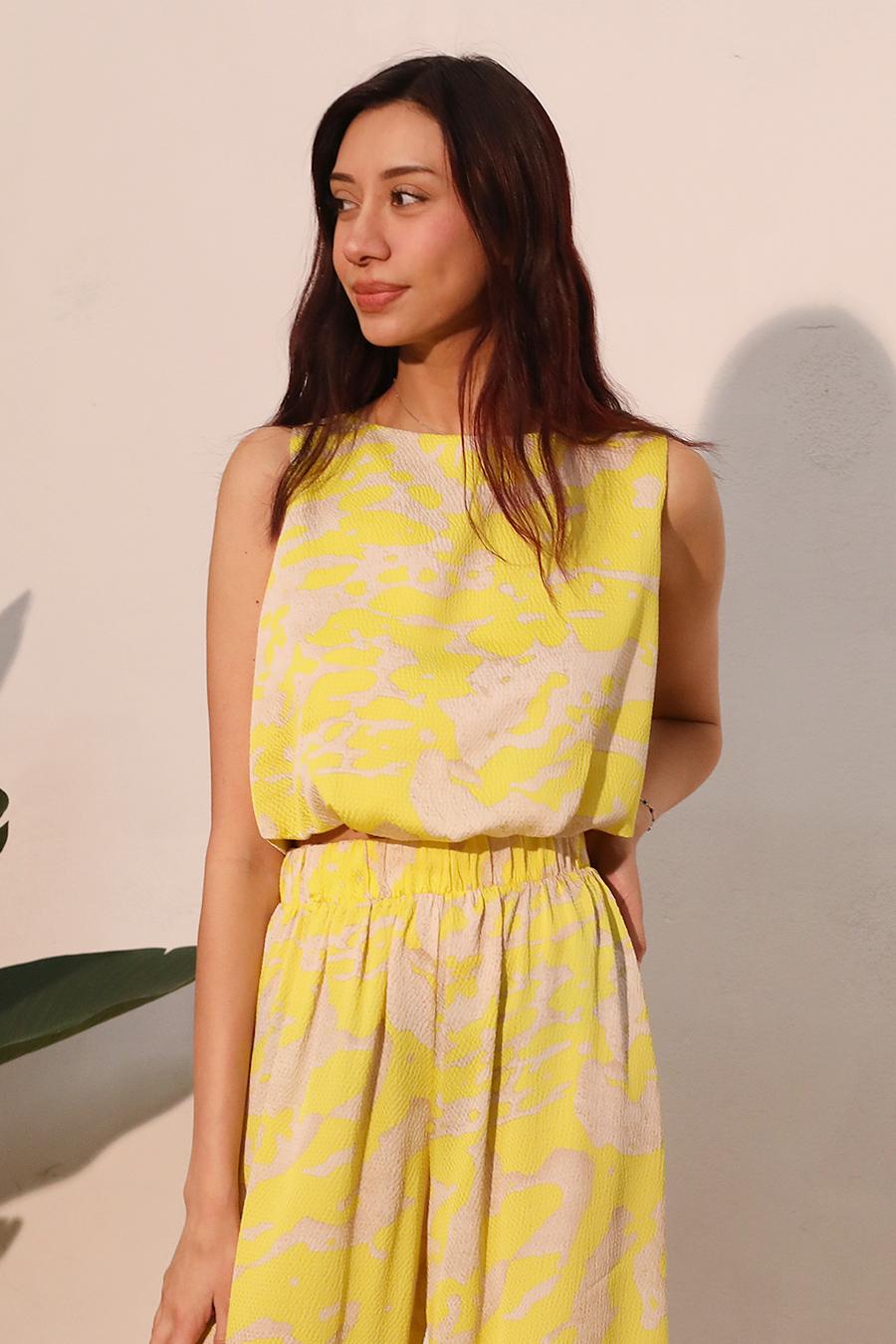 PALAZZO PANT - YELLOW PRINT