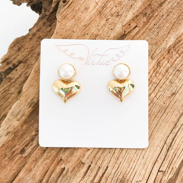 PEARL POST DANGLE EARRINGS