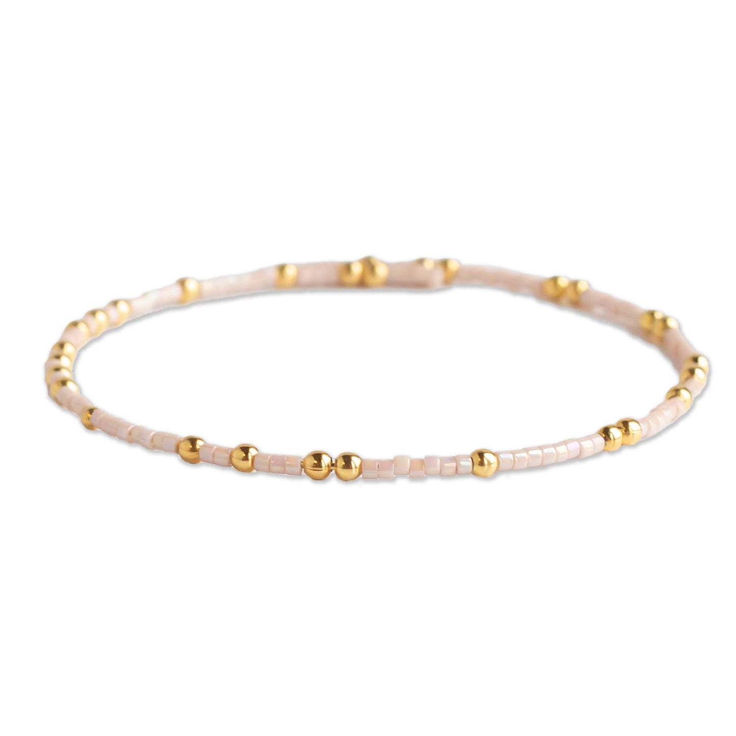 Confetti Beaded Bangle-Champagne, Adjustable  Bracelets