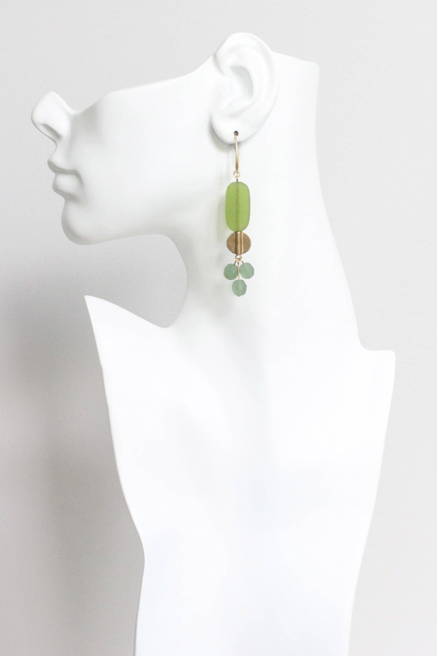 LEXE46 Lime green and seafoam cluster earrings