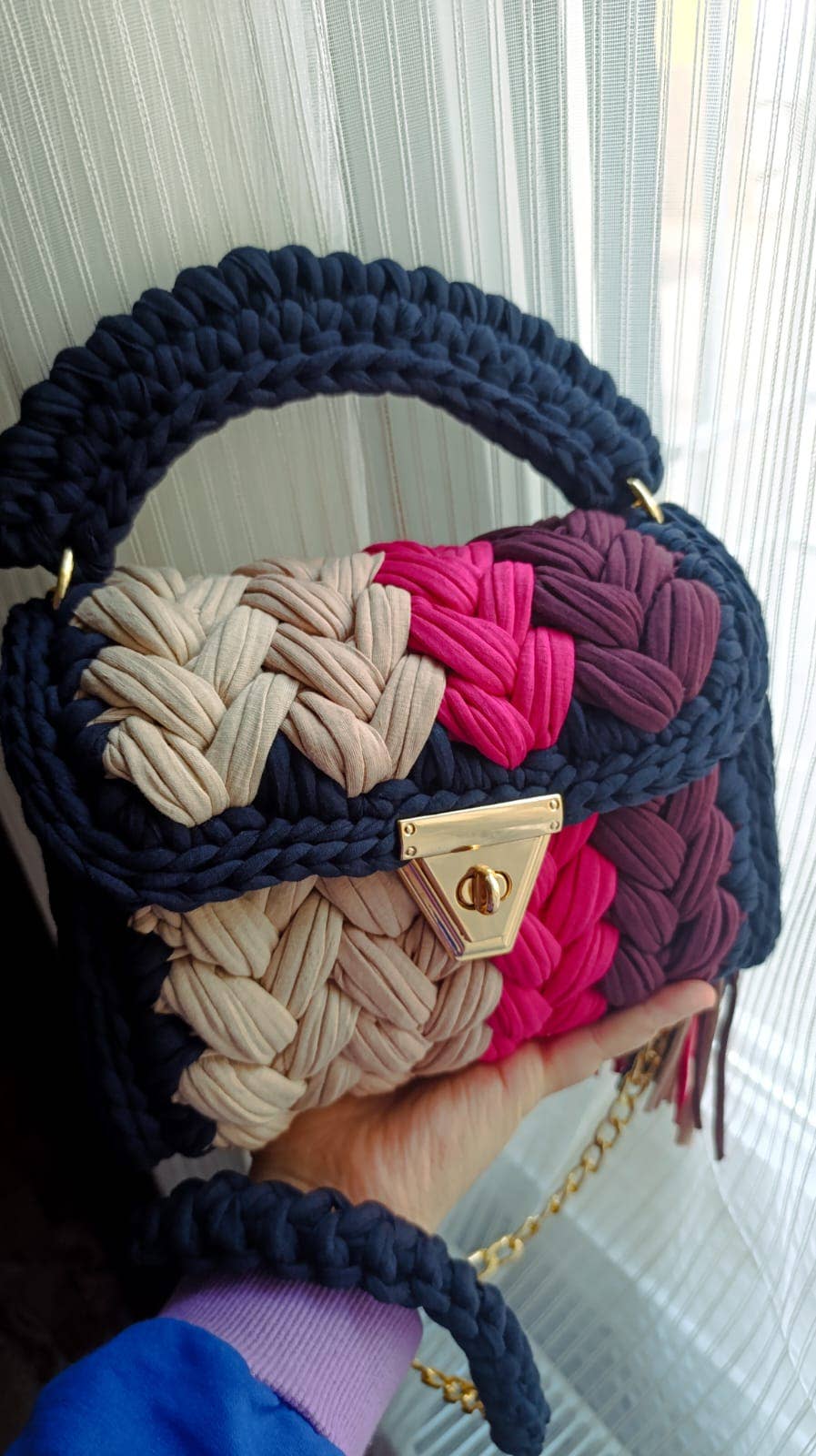 HANDMADE CROCHET BAG - HOT PINK