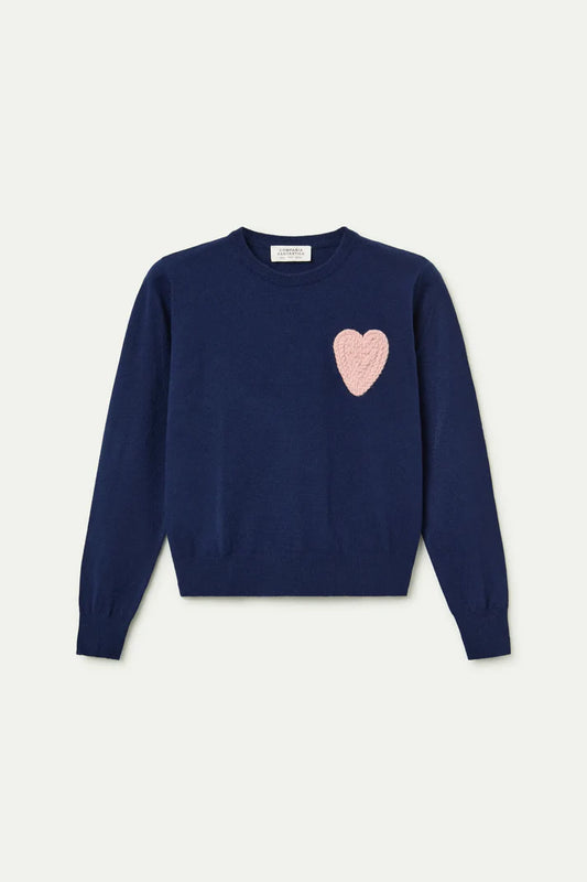 HEART SWEATER - NAVY