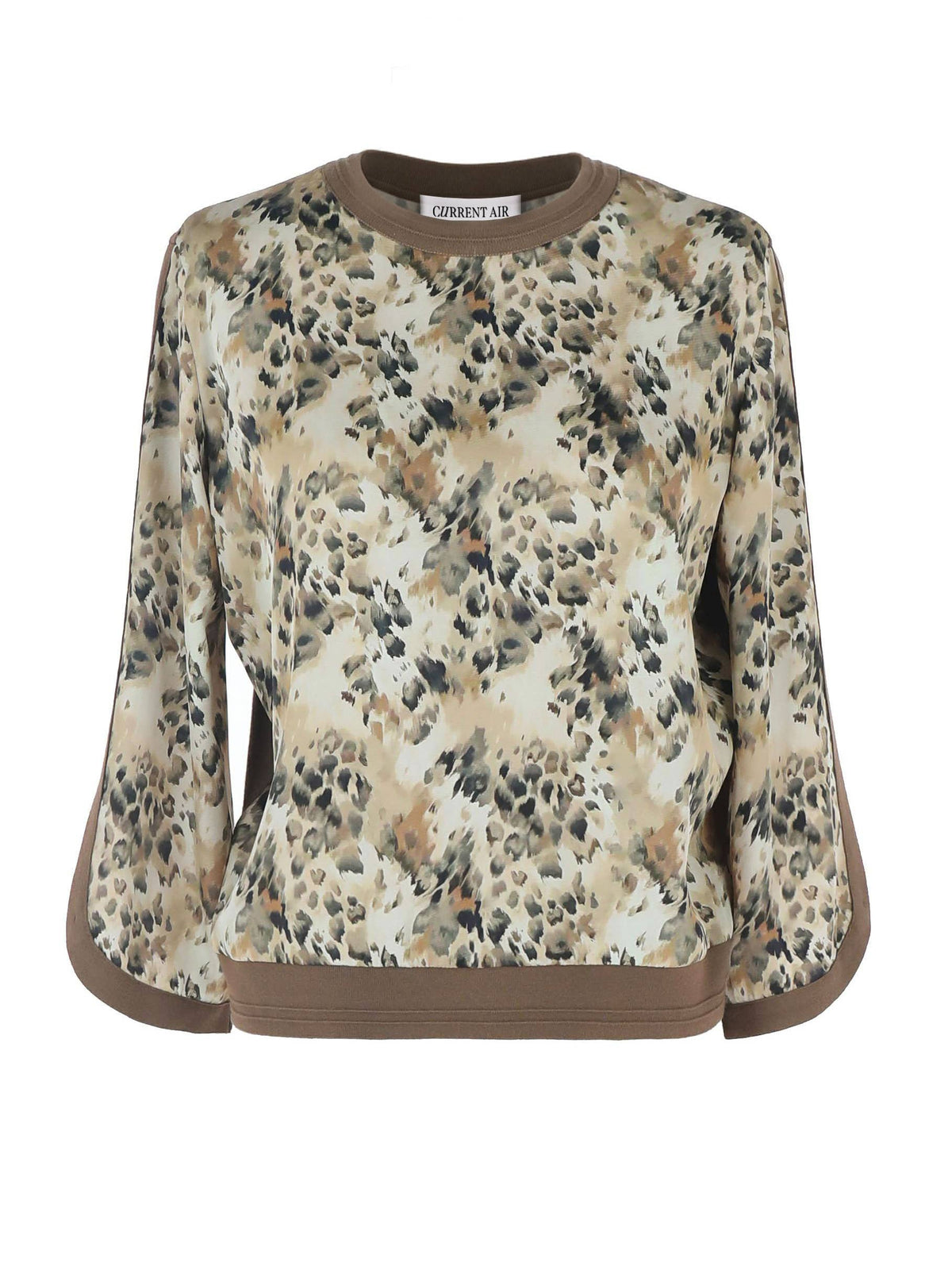 Leopard Print Mixed Media Top