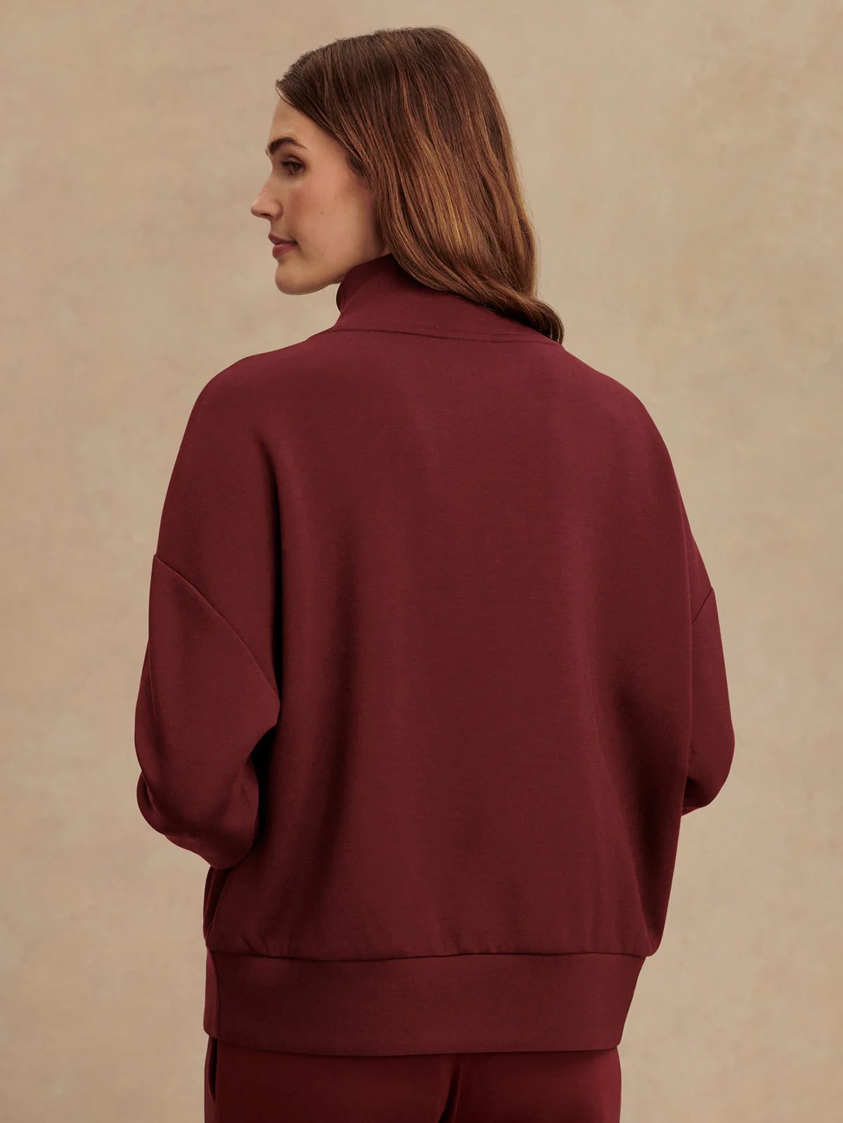 HAWLEY HALF ZIP SWEATSHIRT - NEW MAROON