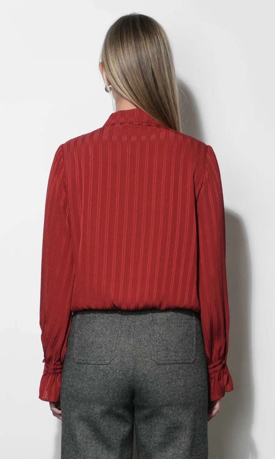 FREYA TIE NECK SURPLICE BLOUSE