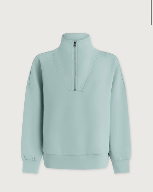 HAWLEY HALF ZIP KNIT - PORCELIN BLUE