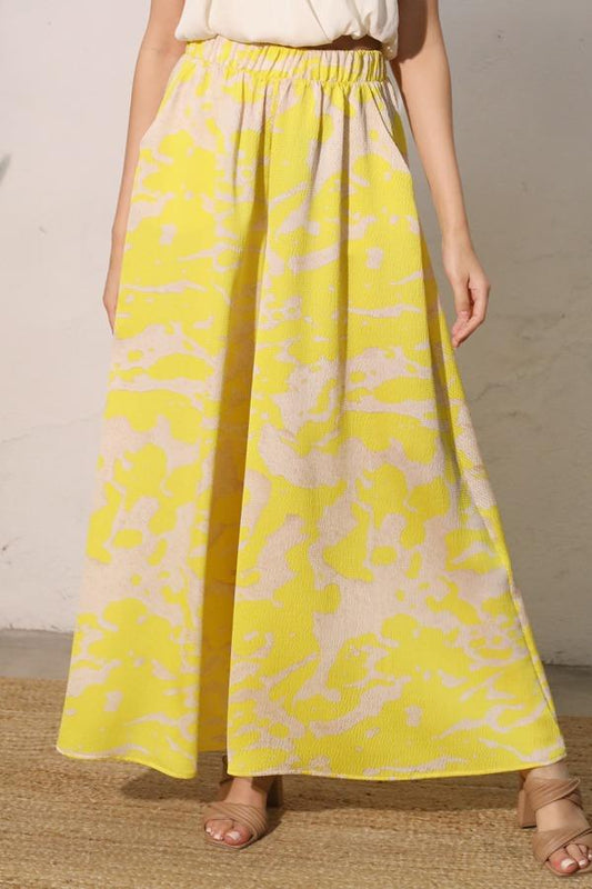 PALAZZO PANT - YELLOW PRINT