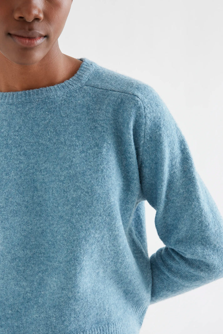 HEATHERED BLUE SWEATER