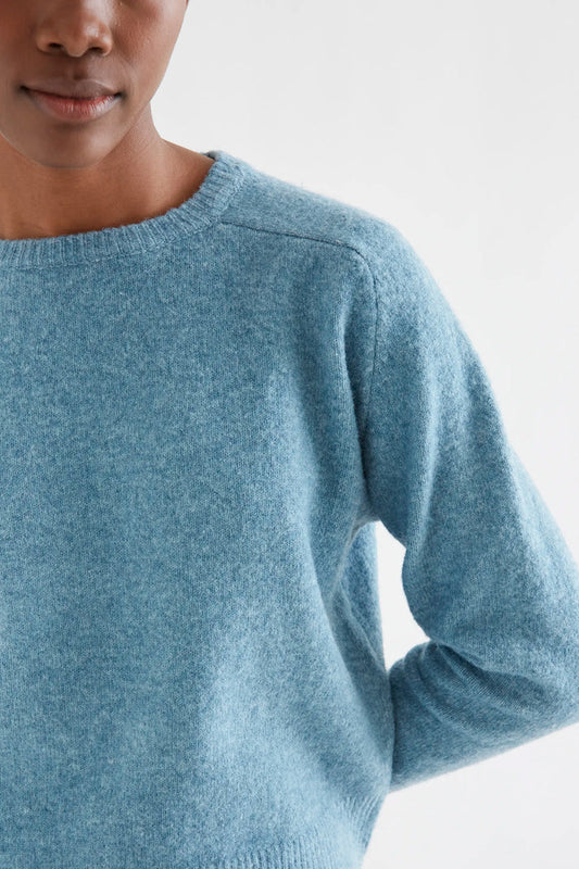 HEATHERED BLUE SWEATER