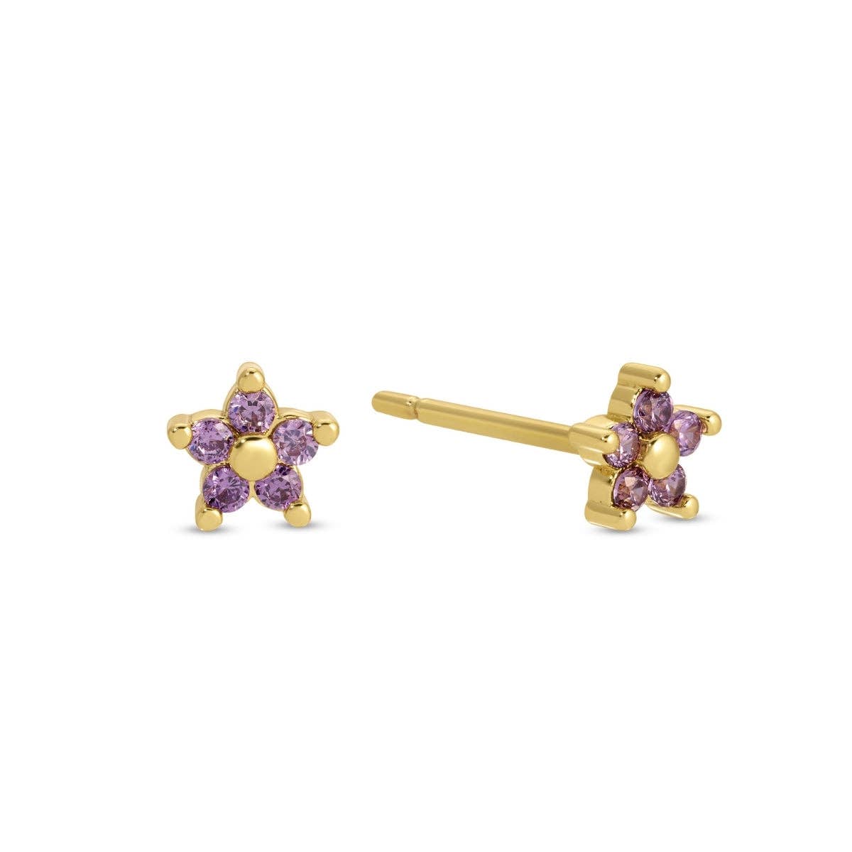 Delicate Flower Studs on Velvet Tag
