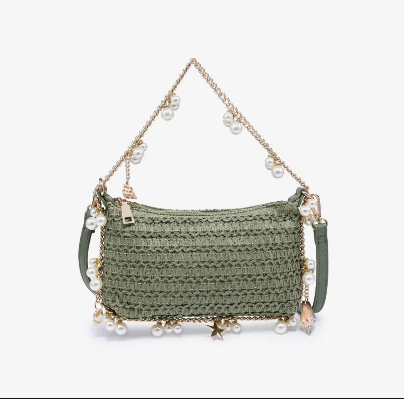STEPH SEASHELL STRAW BAG