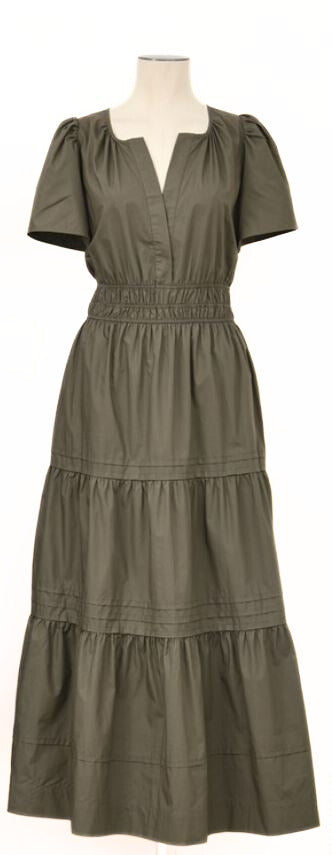 LADIES WOVEN DRESS - KHAKI