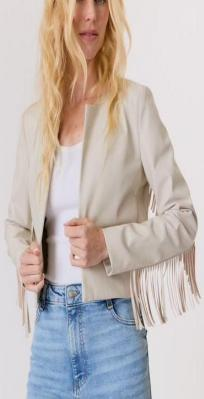 FRINGE FAUX LEATHER JACKET