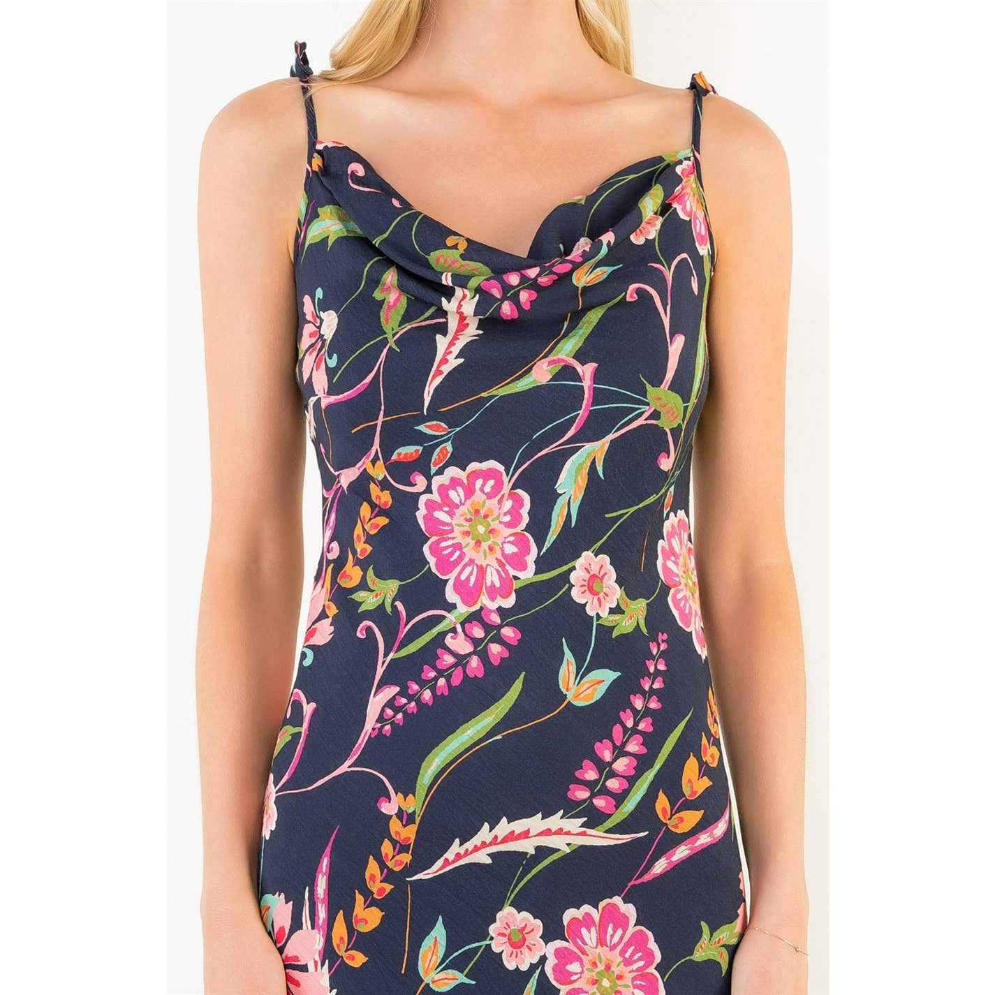 Tie Strap Floral Print Dress
