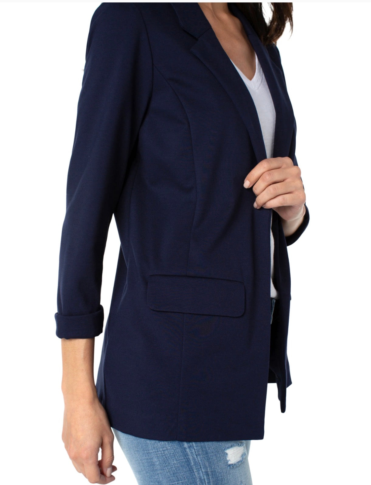 BOYFRIEND BLAZER WITH DARTS - NAVY