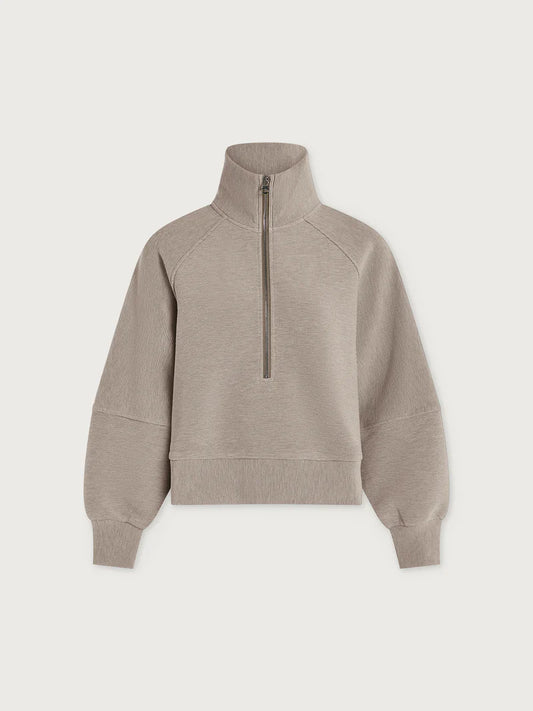 MILANO HALF ZIP - TAUPE MARL