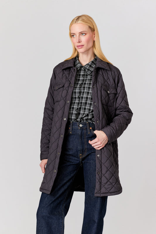 GUNMETAL QUILTED JACKET