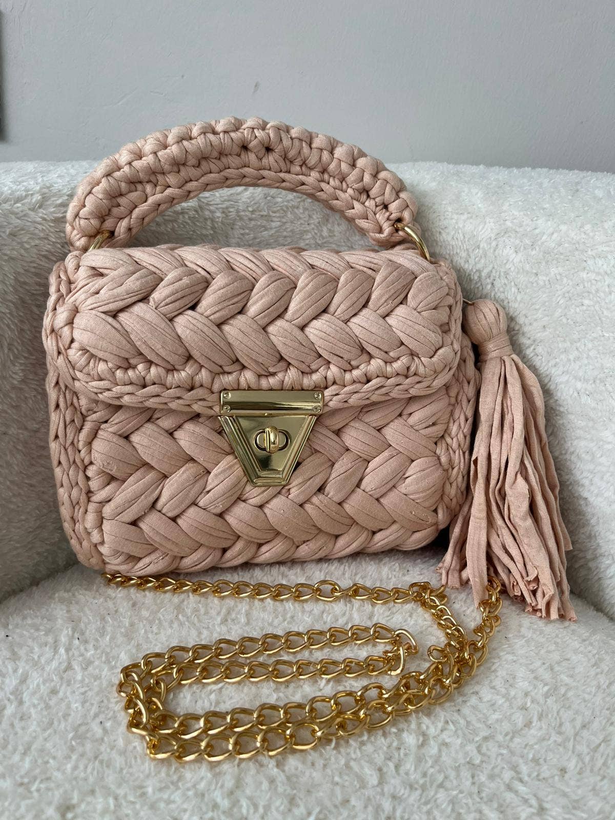 HANDMADE CROCHET BAG - BEIGE