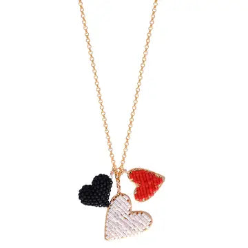 MULTI HEARTS BEADED NECKLACE