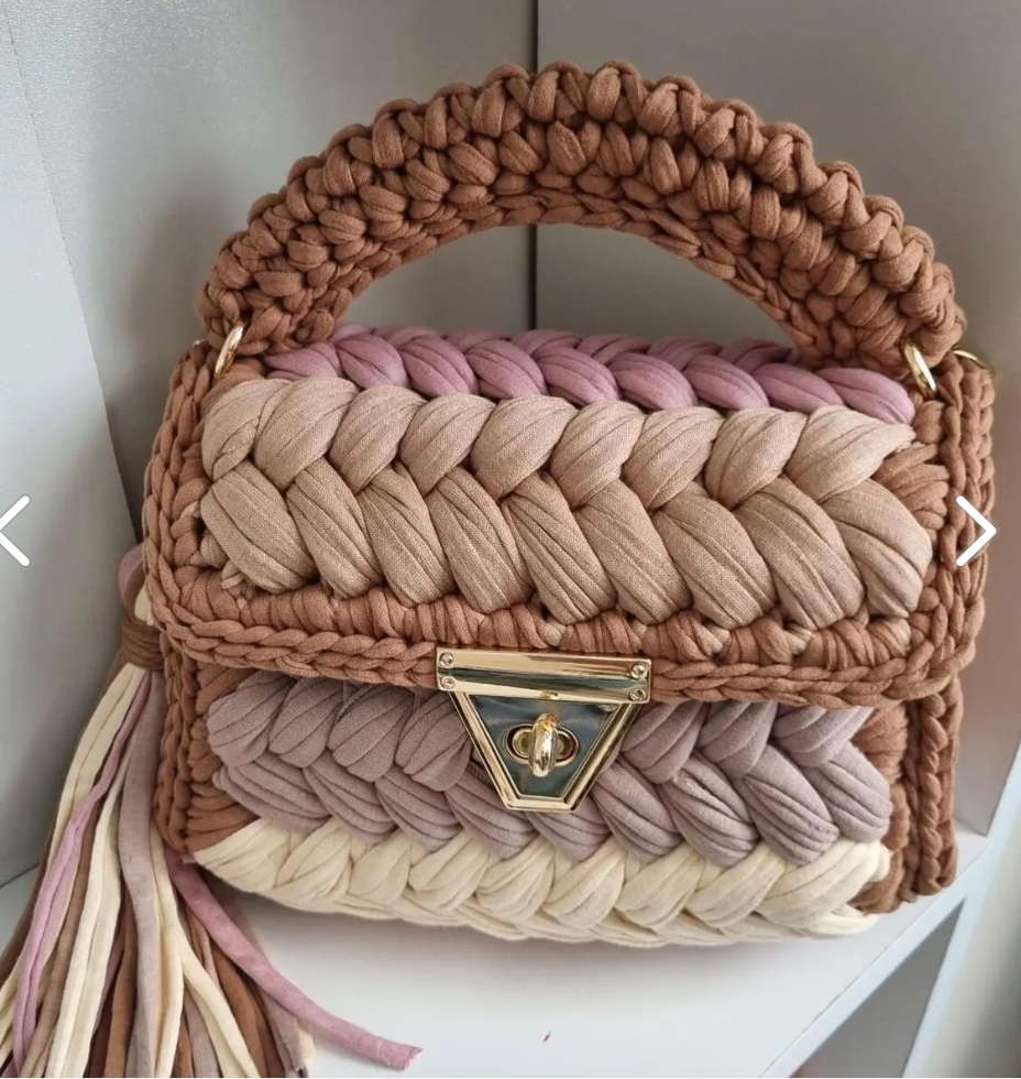HANDMADE CROCHET BAG - BROWN TONES