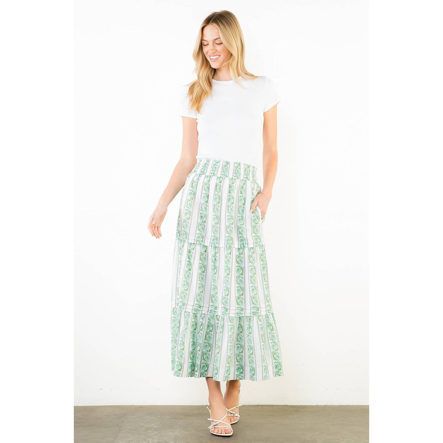 floral midi skirt