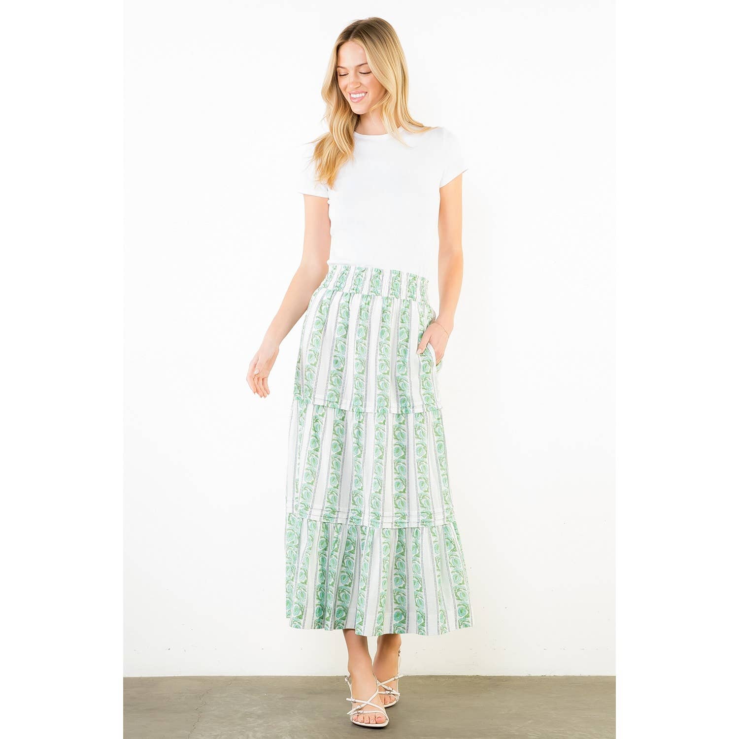 floral midi skirt