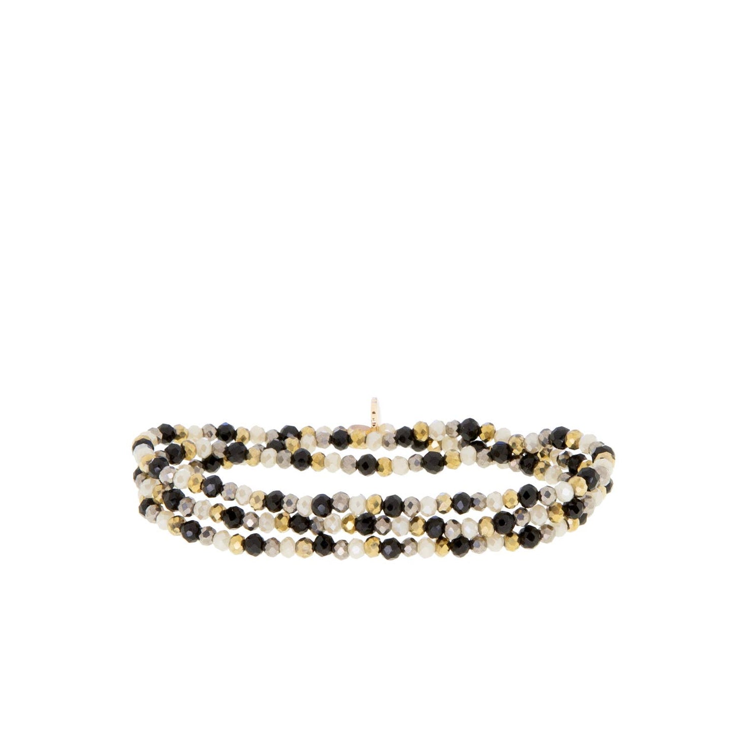 Mini stretch crystal beaded wrap bracelet
