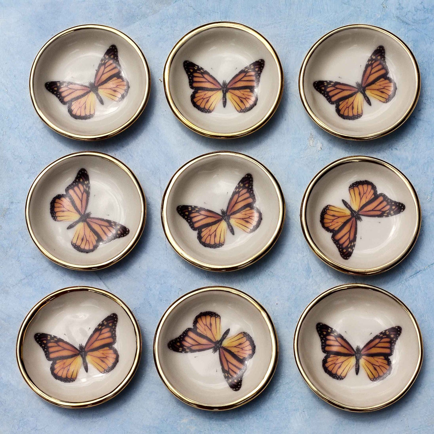 Monarch Butterfly Trinket Dish |Ring Dish|Handmade with gold