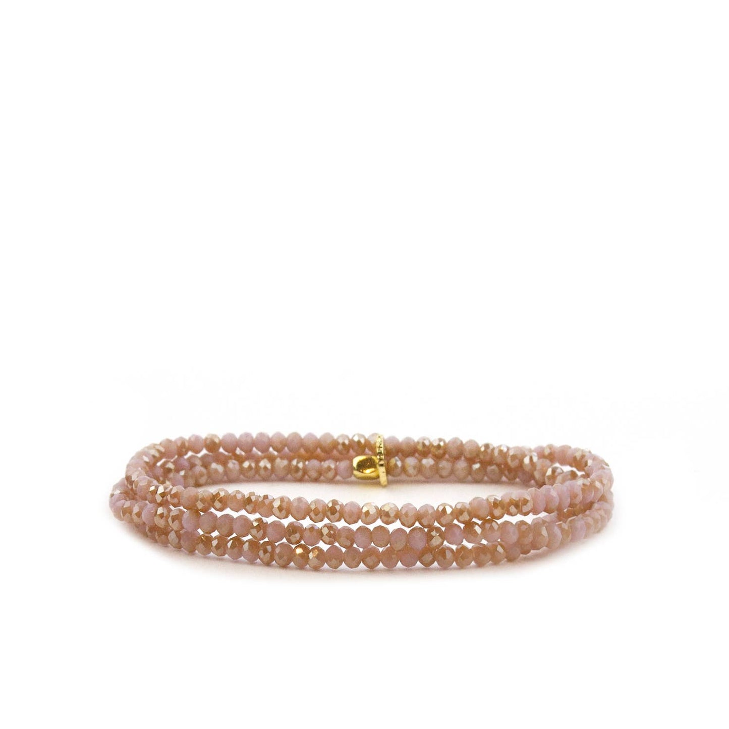 Mini stretch crystal beaded wrap bracelet