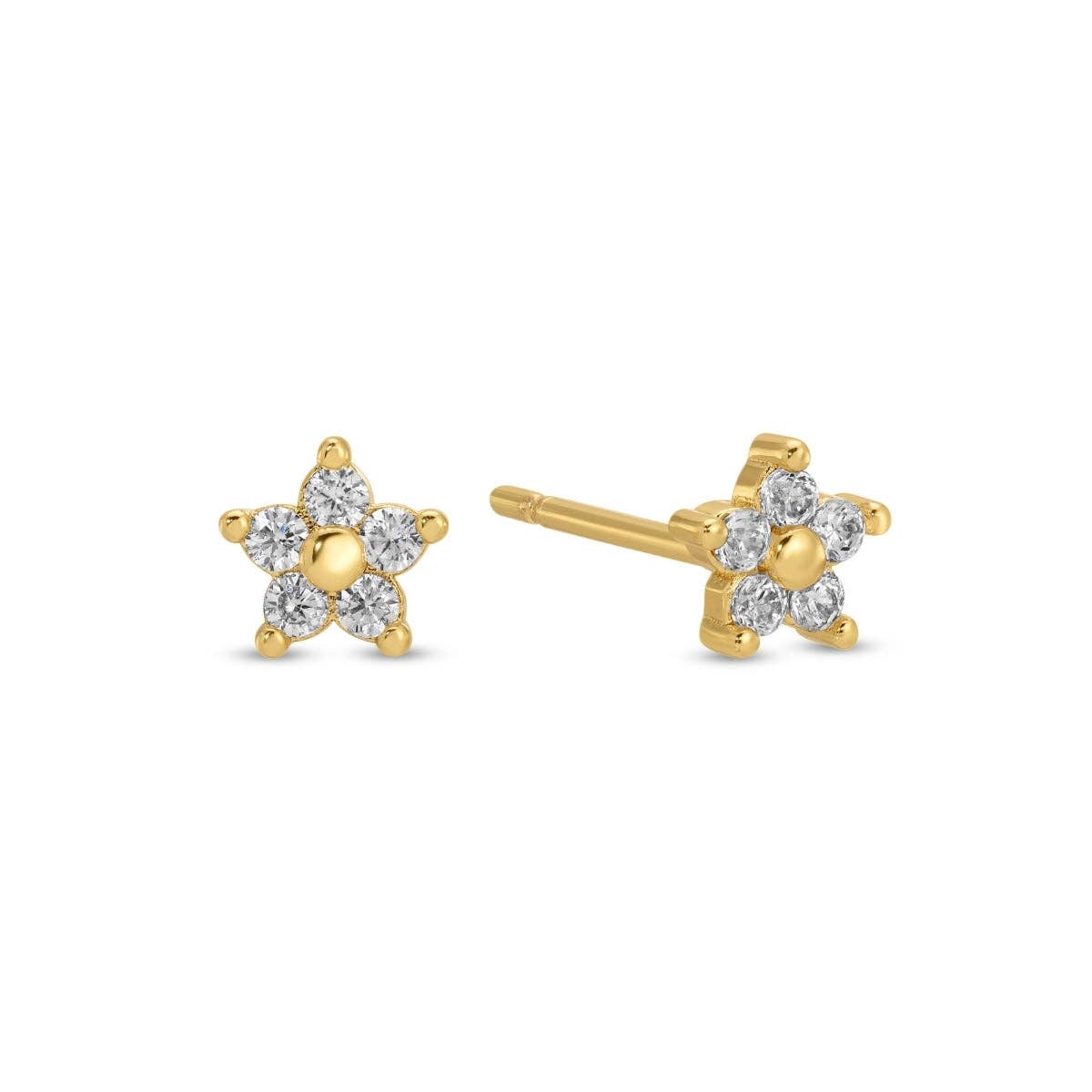 Delicate Flower Studs on Velvet Tag