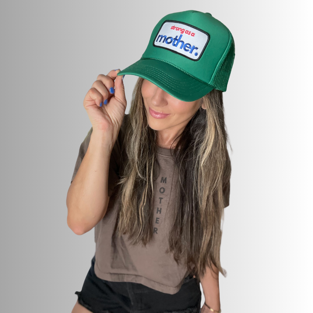 Strong as a mother® Patch Trucker Hat - Kelly Green