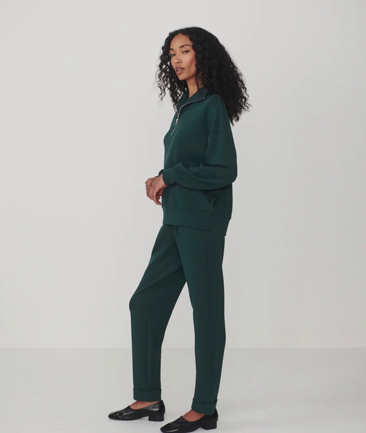 HAWLEY HALF ZIP SWEAT- PINE