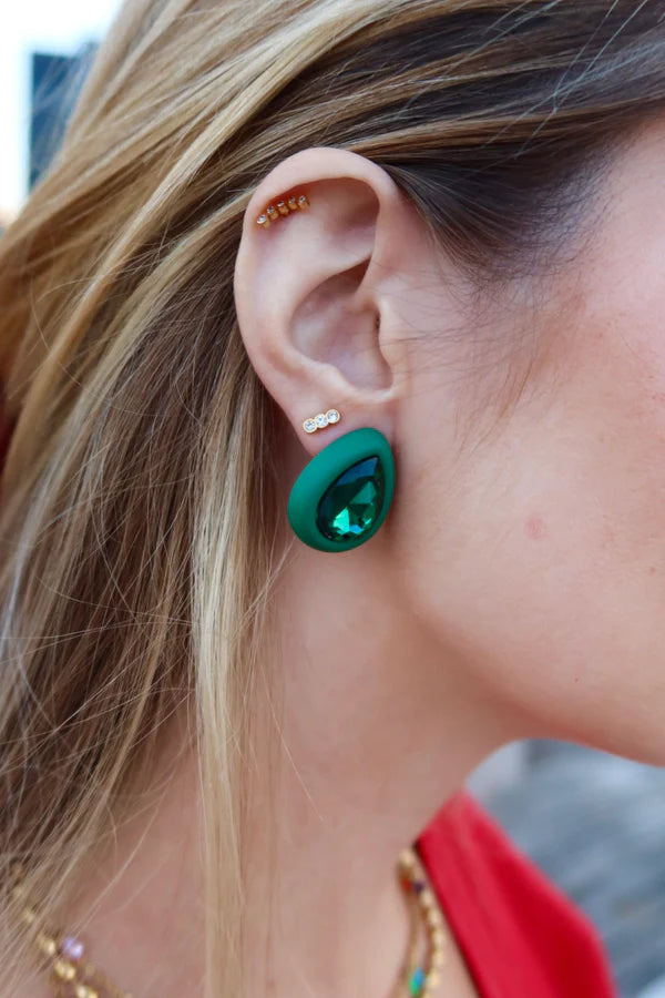 EVA STATEMENT EARRING - GREEN