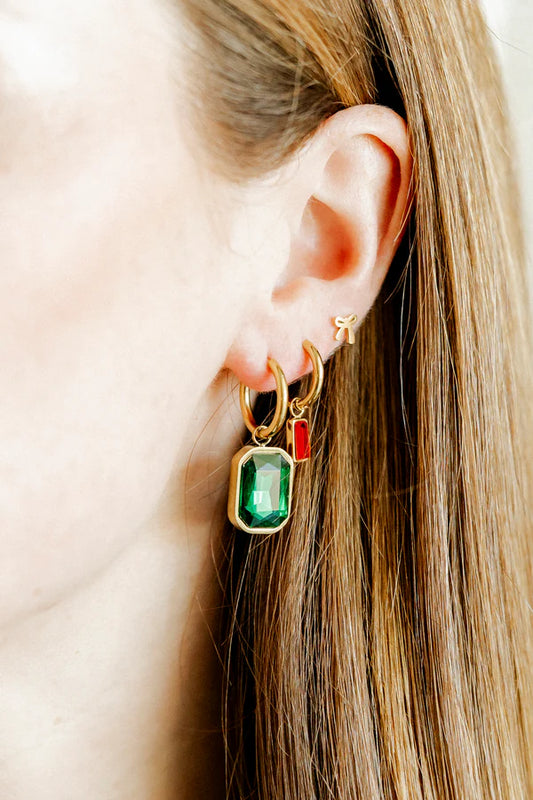 Huggie Charm Earrings - Diana