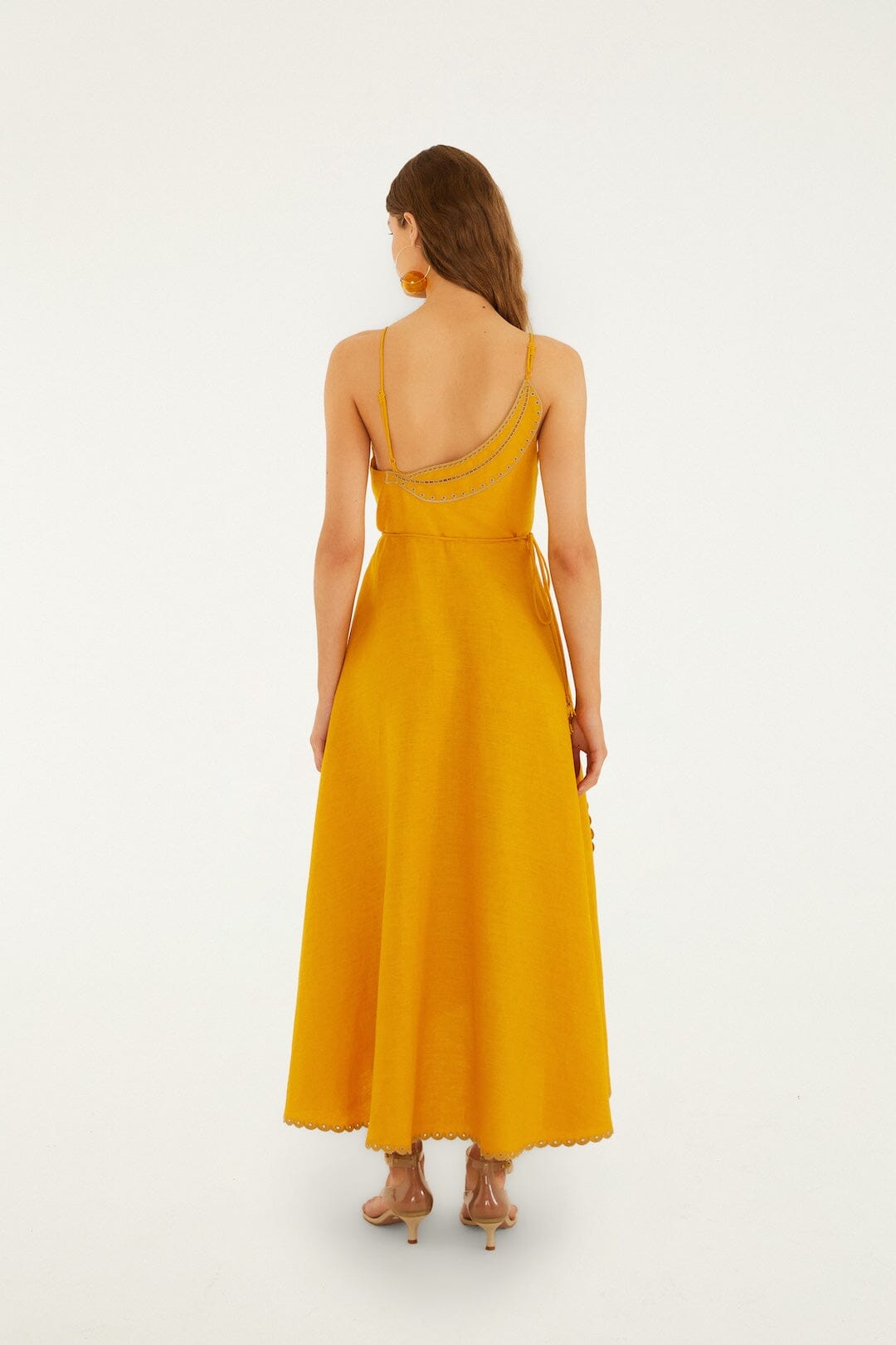 YELLOW BANANAS MAXI WRAP DRESS