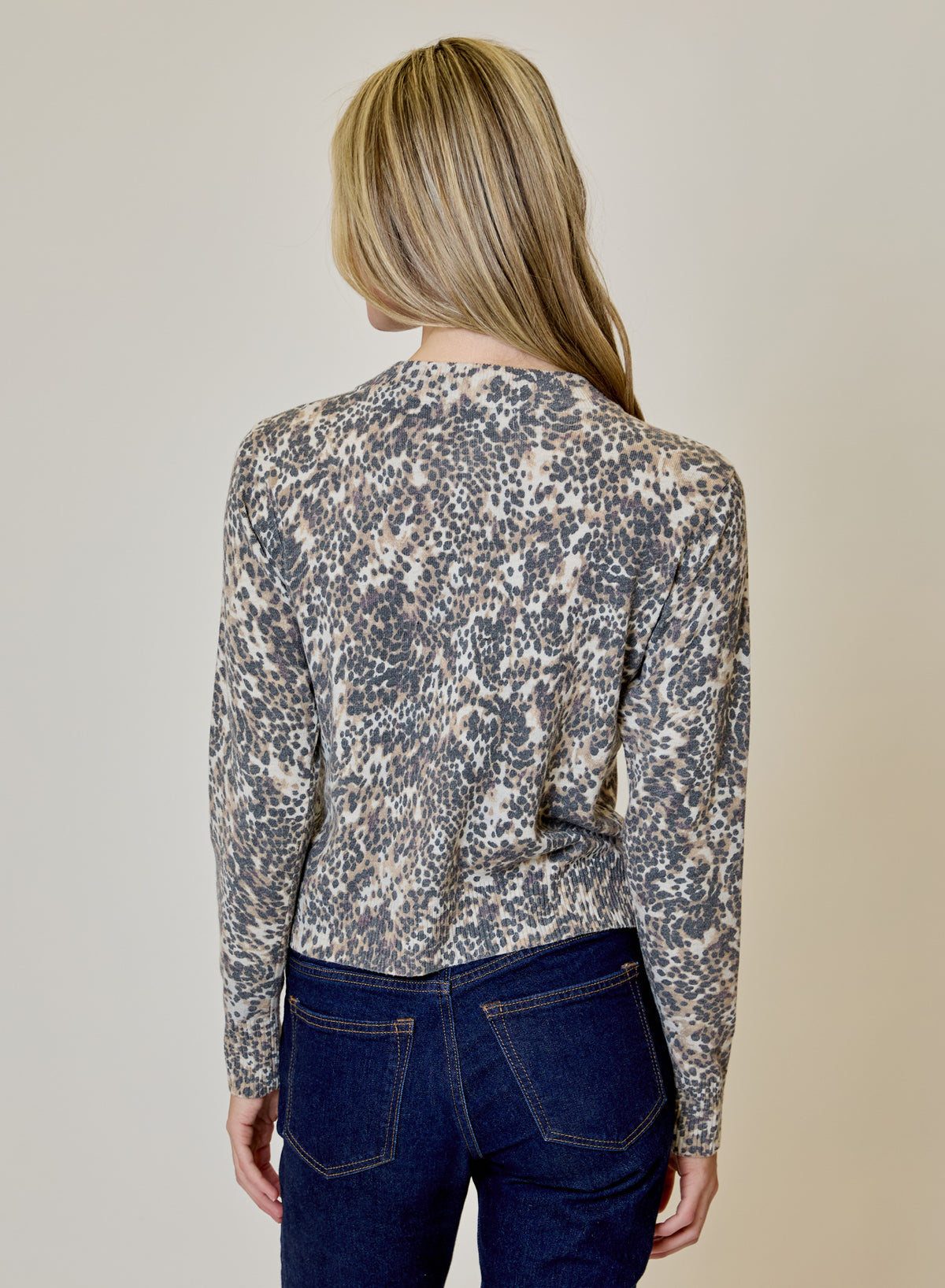 LEOPARD PRINT CARDI - NEUTRAL