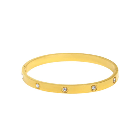 GOLD SOLITAIRE BANGLE