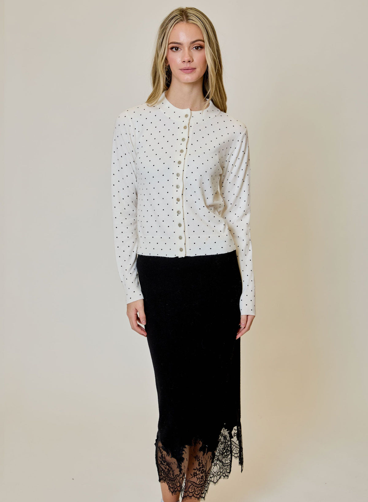 POLKA DOT CARDI