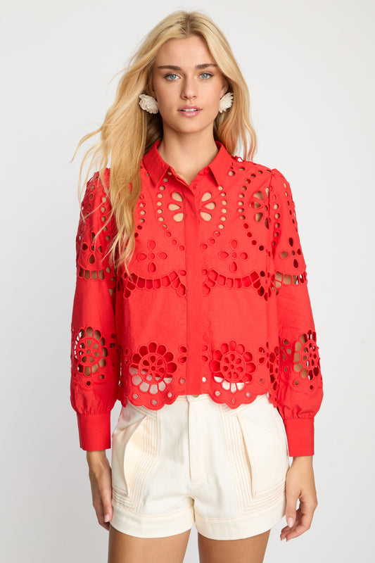 EMMIE TOP - POPPY RED