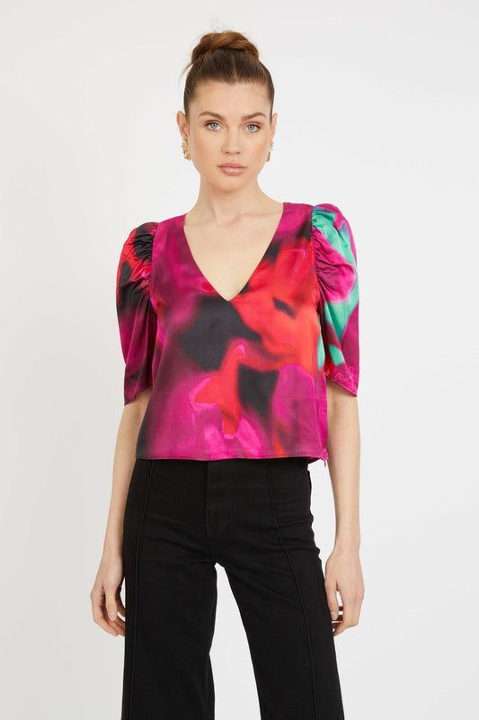 ARDEN TOP- BLUR IRIS BLOOM