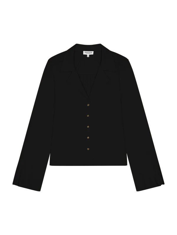 CASSIDY BUTTON UP SHIRT-BLACK