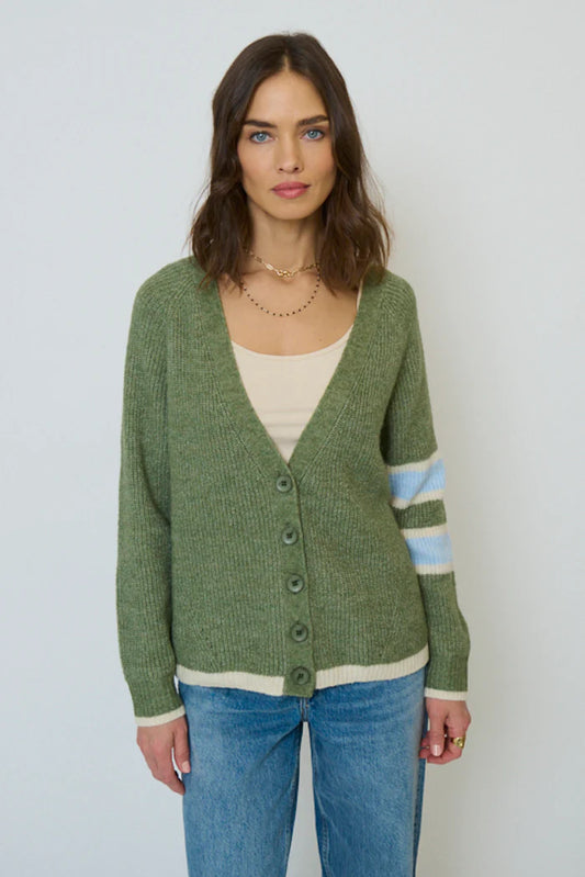 MARLEY VARSITY CARDIGAN - GREEN