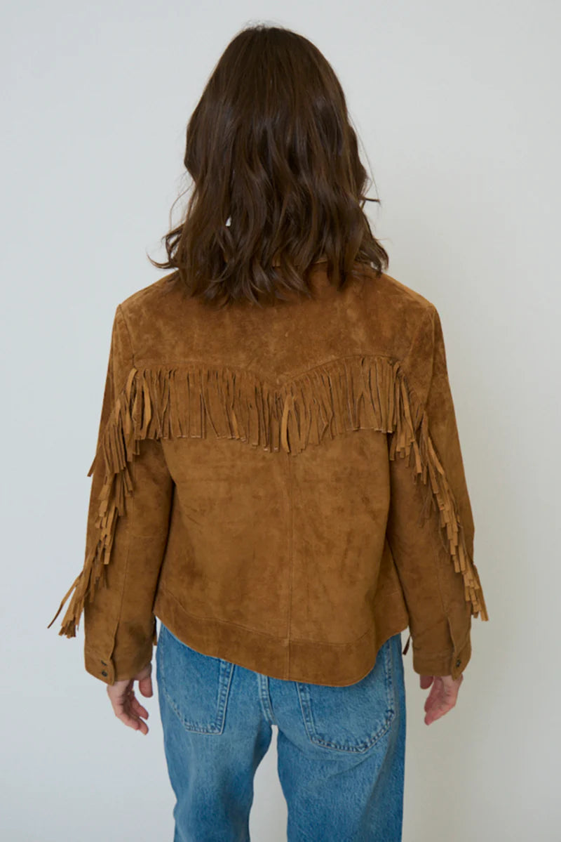 ATLAS GENUINE SUEDE FRINGE BLAZER