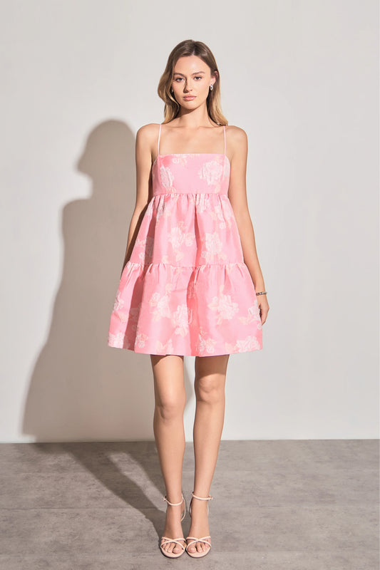 PINK PRINTED DRESS - CORAL