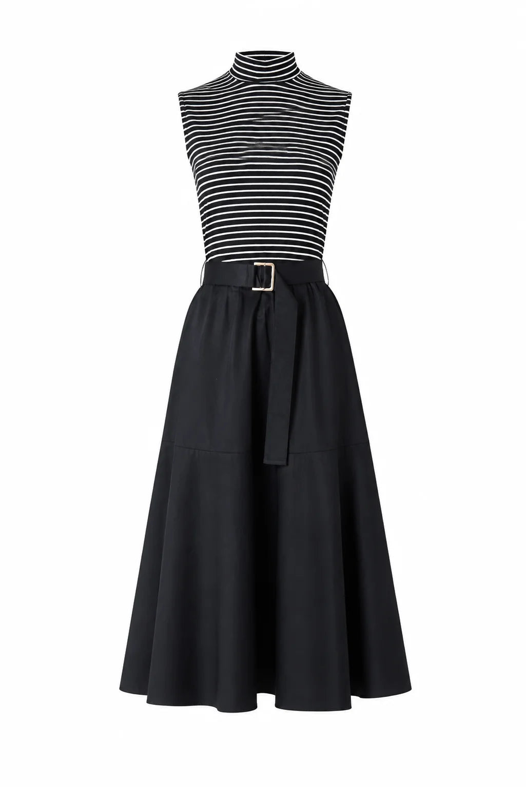 NAVA BLK/WHT STRIPE DRESS