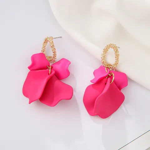 FRENCH LINK PETAL EARRINGS